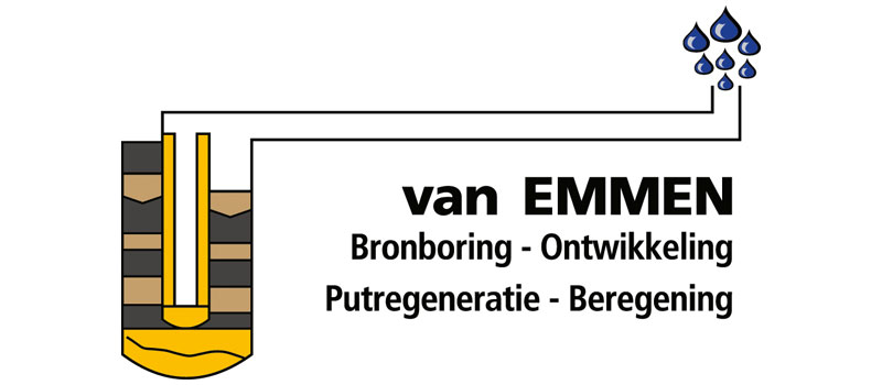 Aangepast logo en nieuwe website Van Emmen Bronboring Ontwikkeling Putregeneratie Beregening